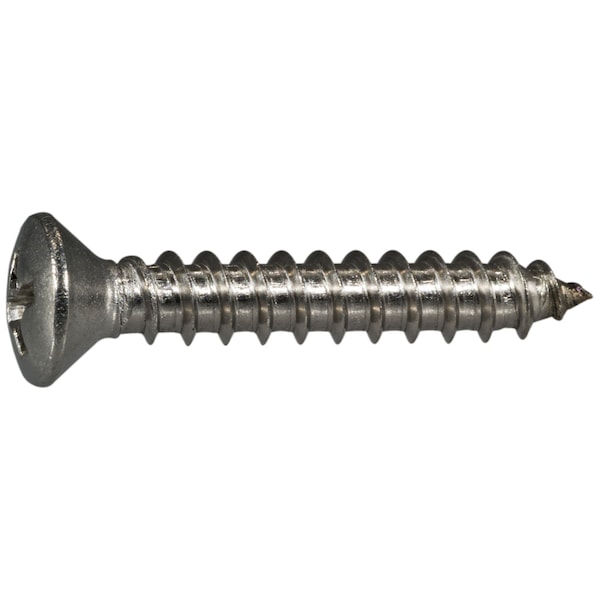 Midwest Fastener Sheet Metal Screw, #8 x 1 in, 18-8 Stainless Steel Oval Head Phillips Drive, 100 PK 05226 - main
